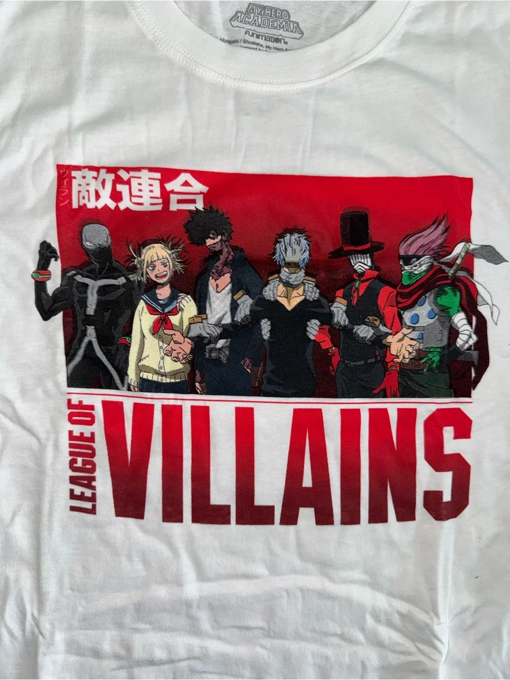 BIOWORLD My Hero Academia League of Villains Long Sleeve Shirt White L Unisex
